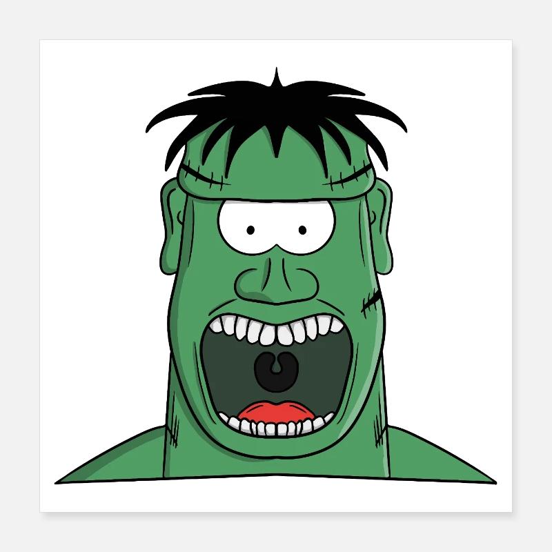 Créature monstrueuse hurlante Poster 40 x 40 cm