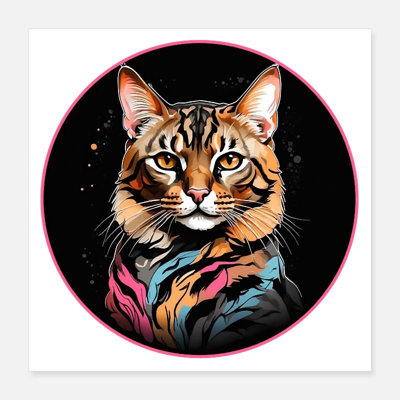 Portrait de chat du Bengale Poster 40 x 40 cm