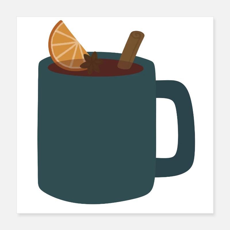 Mulled Wine Mug Illustration Poster 16" x 16" (40x40 cm)