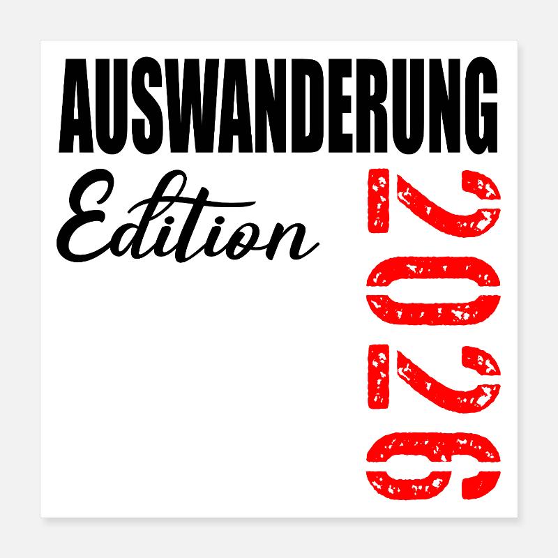 ÉMIGRATION 2026 ÉMIGRER Poster 40 x 40 cm