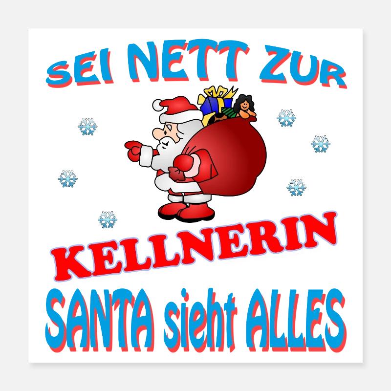 SERVEUSE DU PÈRE NOËL Poster 40 x 40 cm