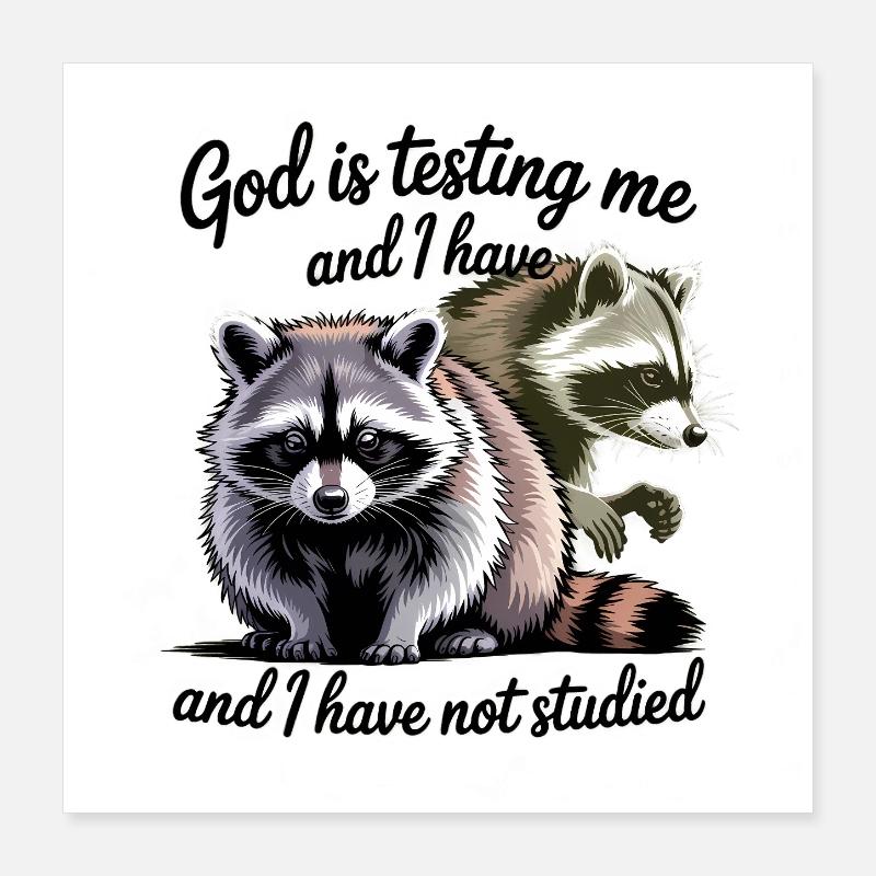 God is testing me and I have not studied  Poster 16" x 16" (40x40 cm)