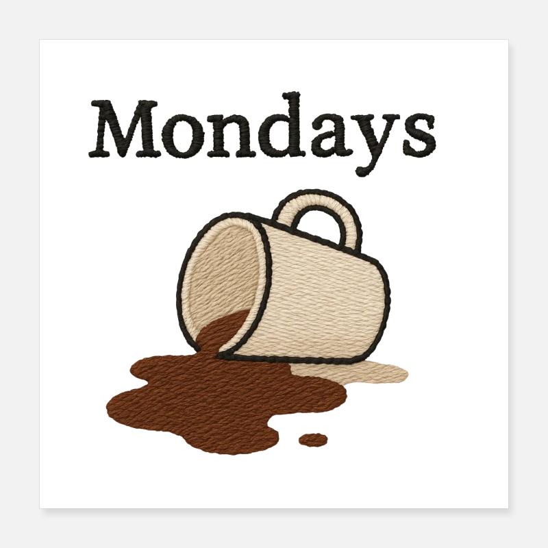 Café le lundi – début de semaine typique Poster 40 x 40 cm