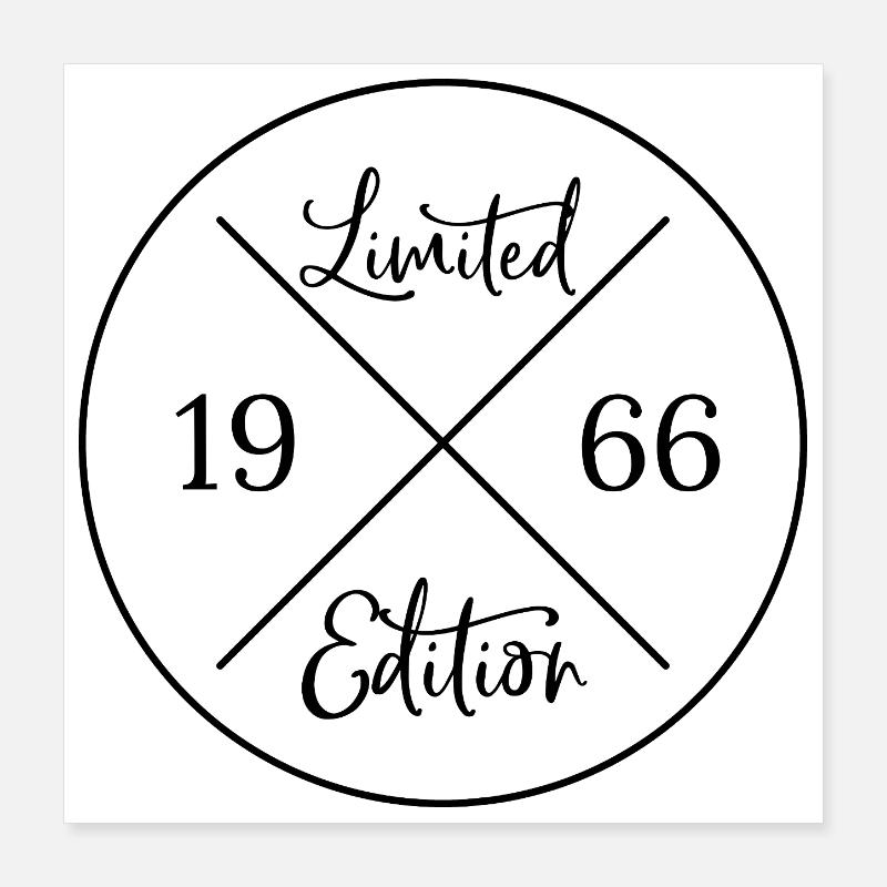 Limited edition 1966 - 60. Geburtstag Geschenk Poster 40x40 cm