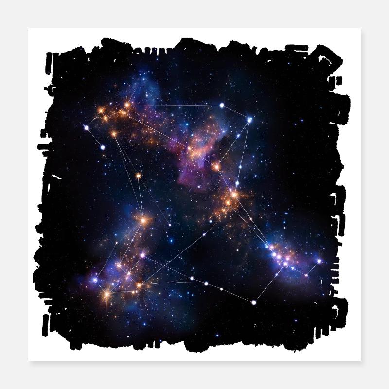 Constellation de la toile stellaire Poster 40 x 40 cm
