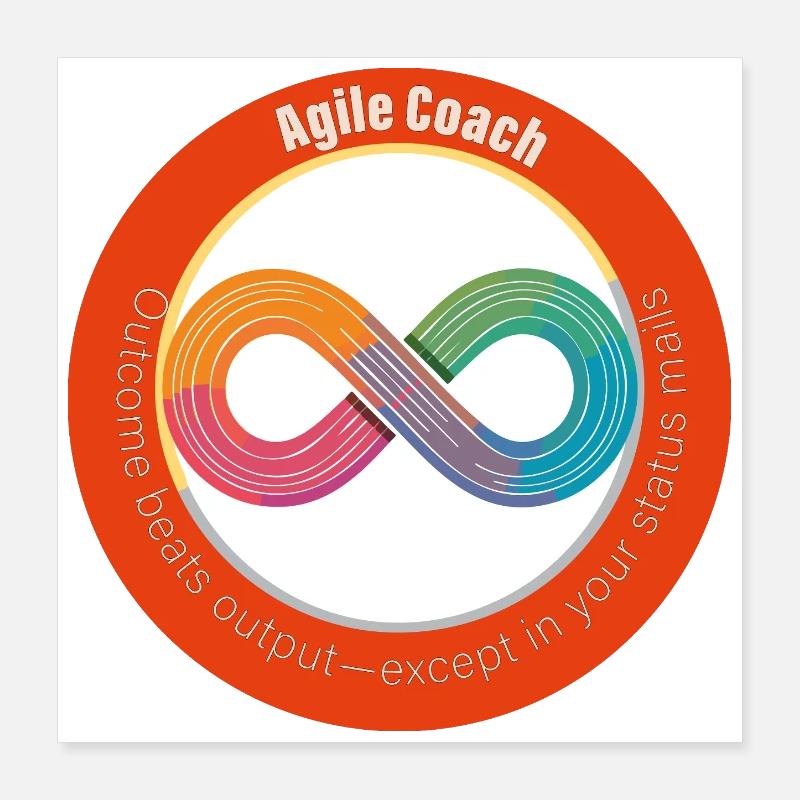 Agile Coach: Outcome vs Output Poster 40x40 cm
