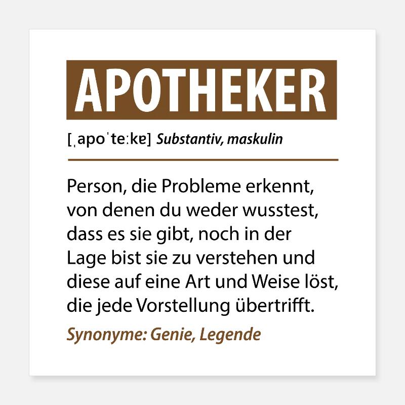 Pharmacist Funny Definition Saying Profession Gift Poster 16" x 16" (40x40 cm)