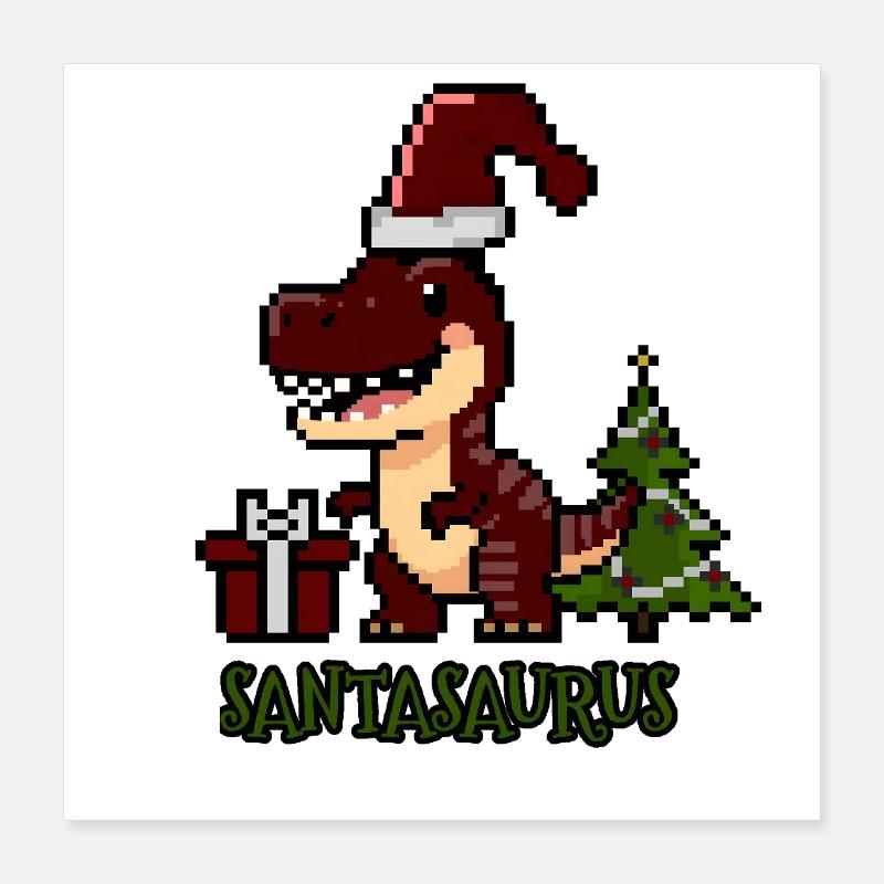 Santasaurus Dino de Noël Poster 40 x 40 cm