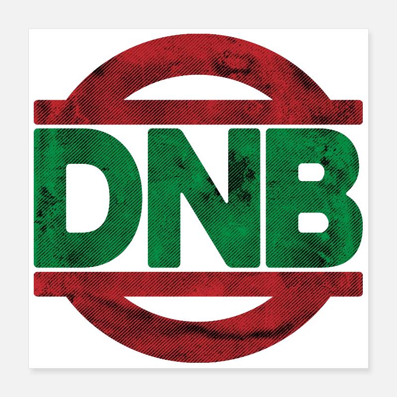 DnB Vibe Stamp RedGreen Poster 16" x 16" (40x40 cm)
