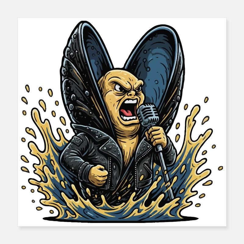 Bascule à moules avec microphone Poster 40 x 40 cm