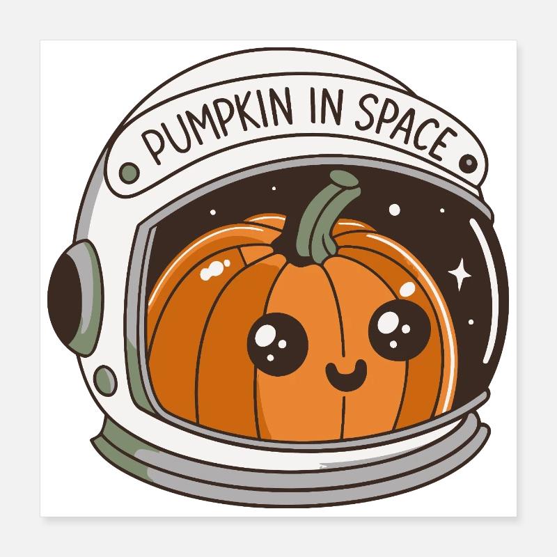 Citrouille dans l'espace Poster 40 x 40 cm