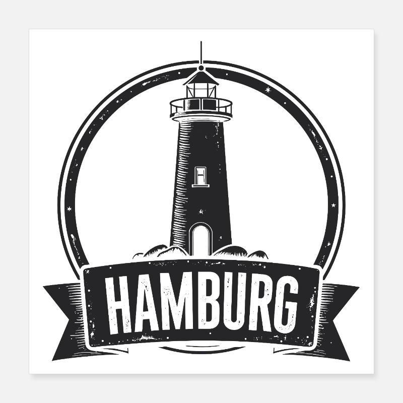 Phare de Hambourg Poster 40 x 40 cm