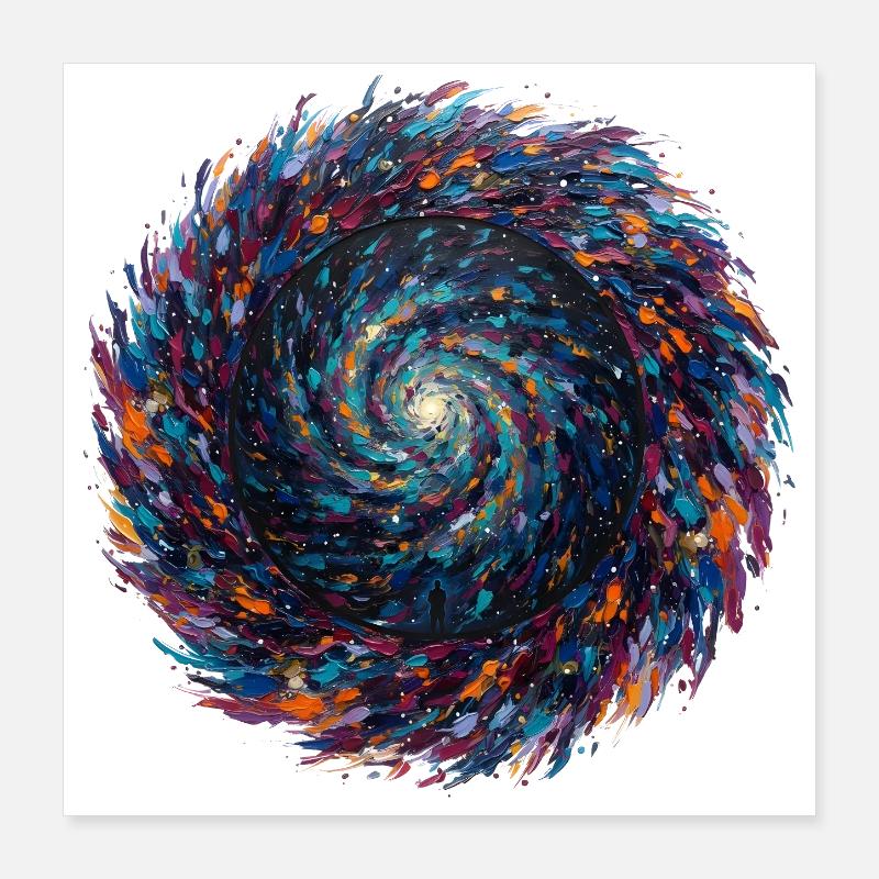 Tourbillons de couleurs de l’infini Poster 40 x 40 cm