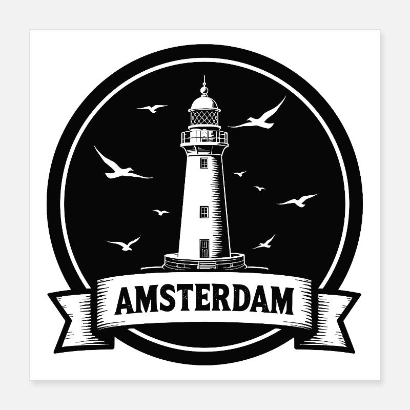 Phare d’Amsterdam Maritimes Poster 40 x 40 cm