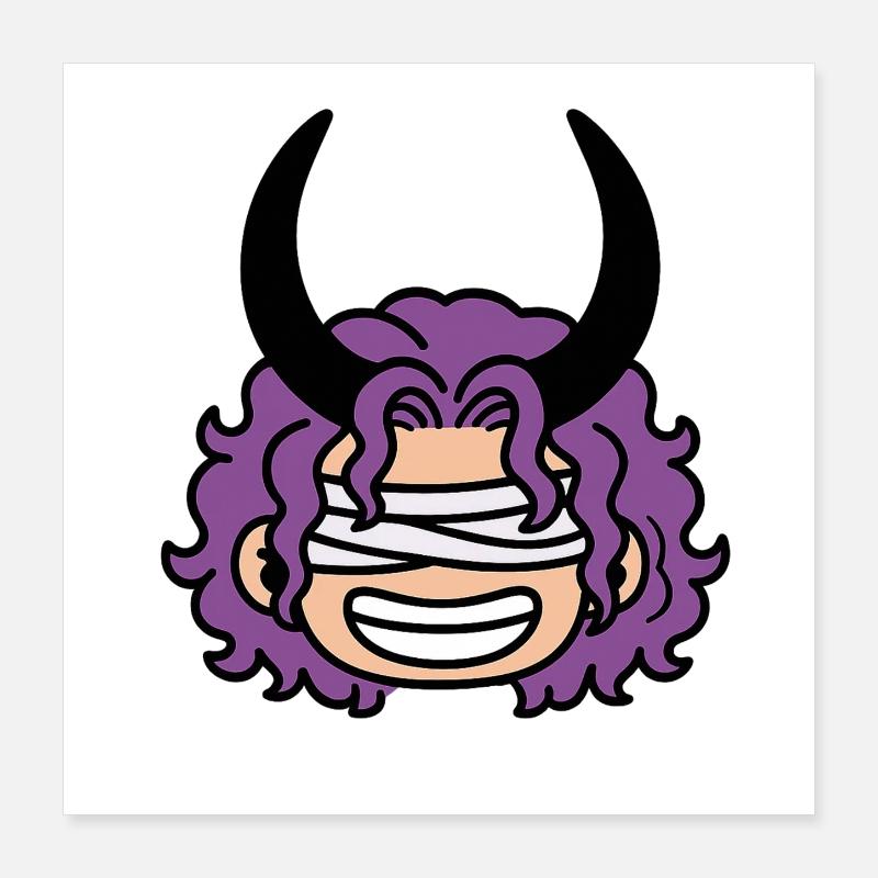 Prince Loki maudit, géant aux cheveux violets Poster 40 x 40 cm