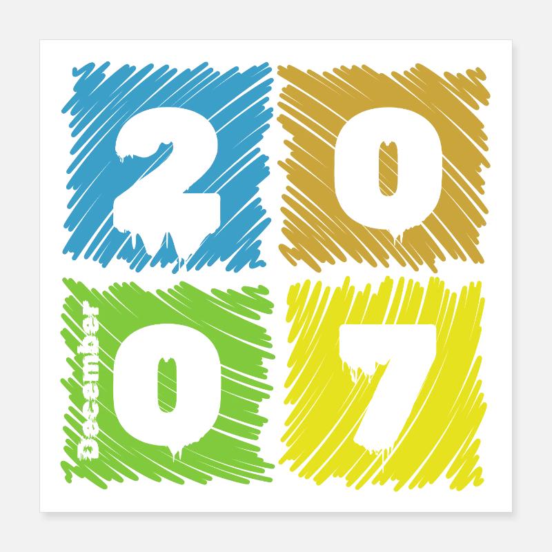 18. Écussons Geburtstag Farbige depuis 12/2007 Poster 40 x 40 cm