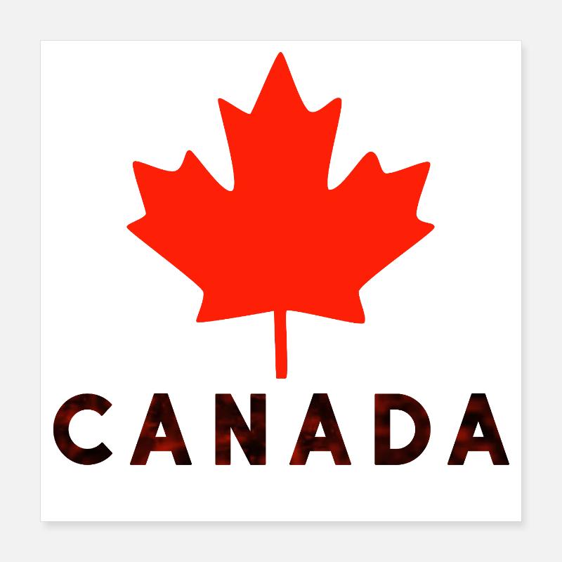 Red Maple Leaf Canada T-Shirt Poster 16" x 16" (40x40 cm)