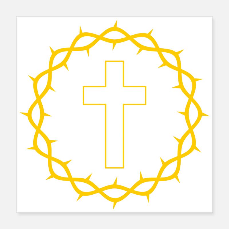 Croix et couronne d’épines Poster 40 x 40 cm