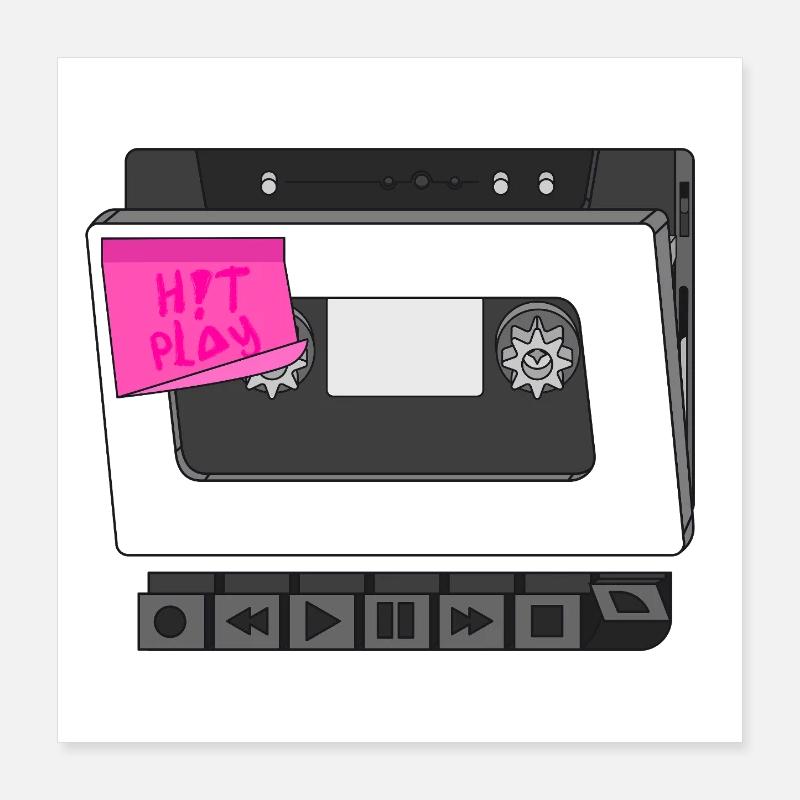 HIT PLAY Poster 16" x 16" (40x40 cm)