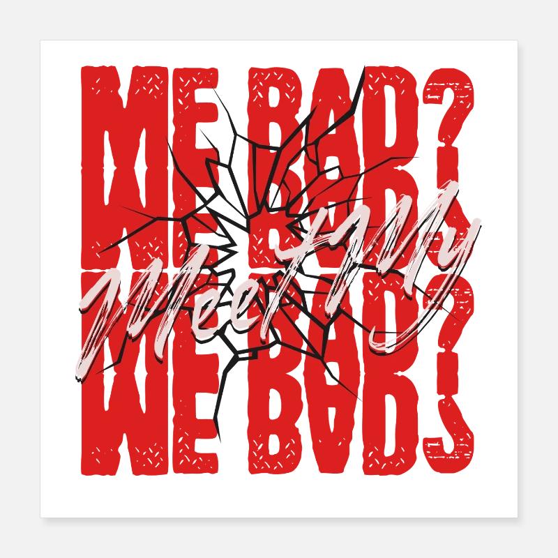 Sphynx-Katze – lustiges Wort Poster 40x40 cm