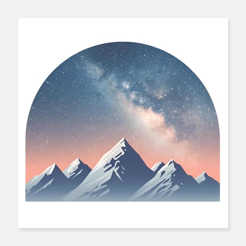 Milky Way Peak Under Star Dome Poster 16" x 16" (40x40 cm)