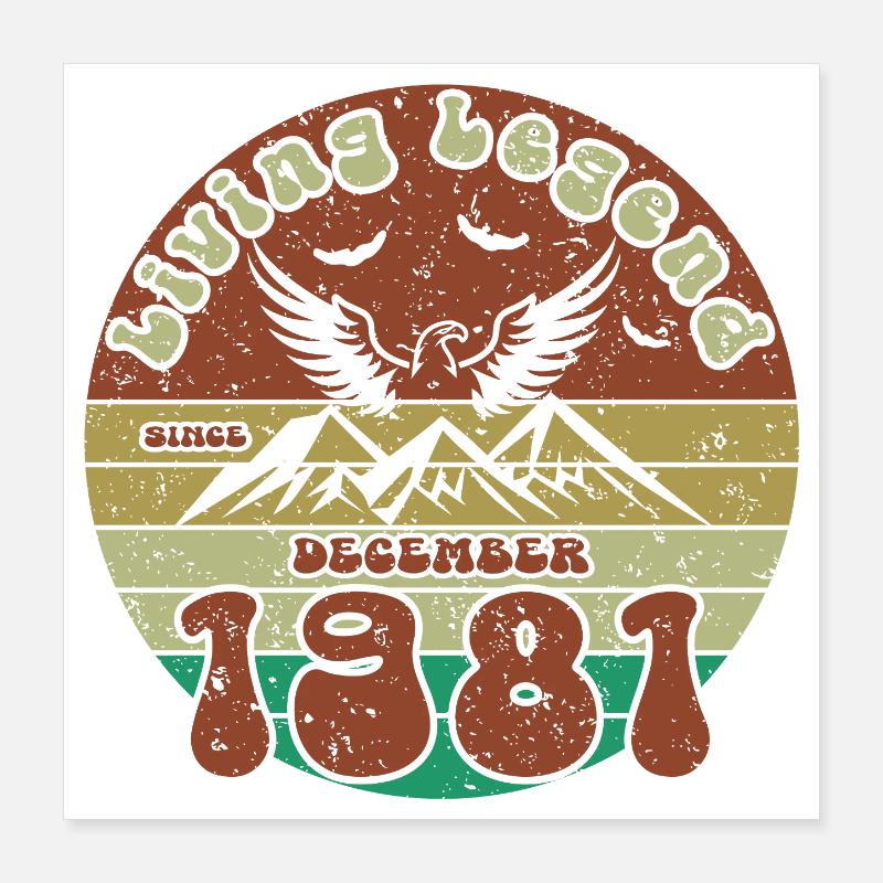 44th Birthday Living Legend since VIN 12/1981 Poster 16" x 16" (40x40 cm)