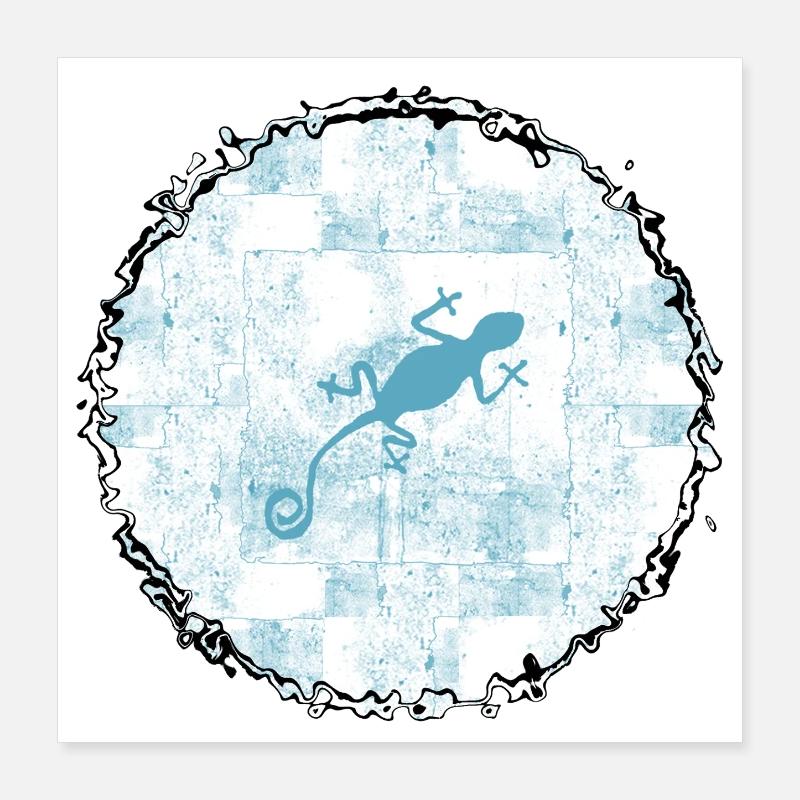 Gecko dans le cercle de glace Poster 40 x 40 cm