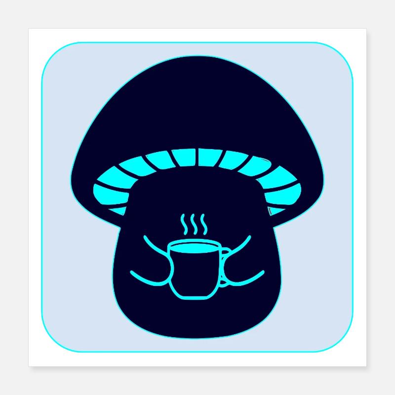 MUSHROOM PICKING - TEA Poster 16" x 16" (40x40 cm)