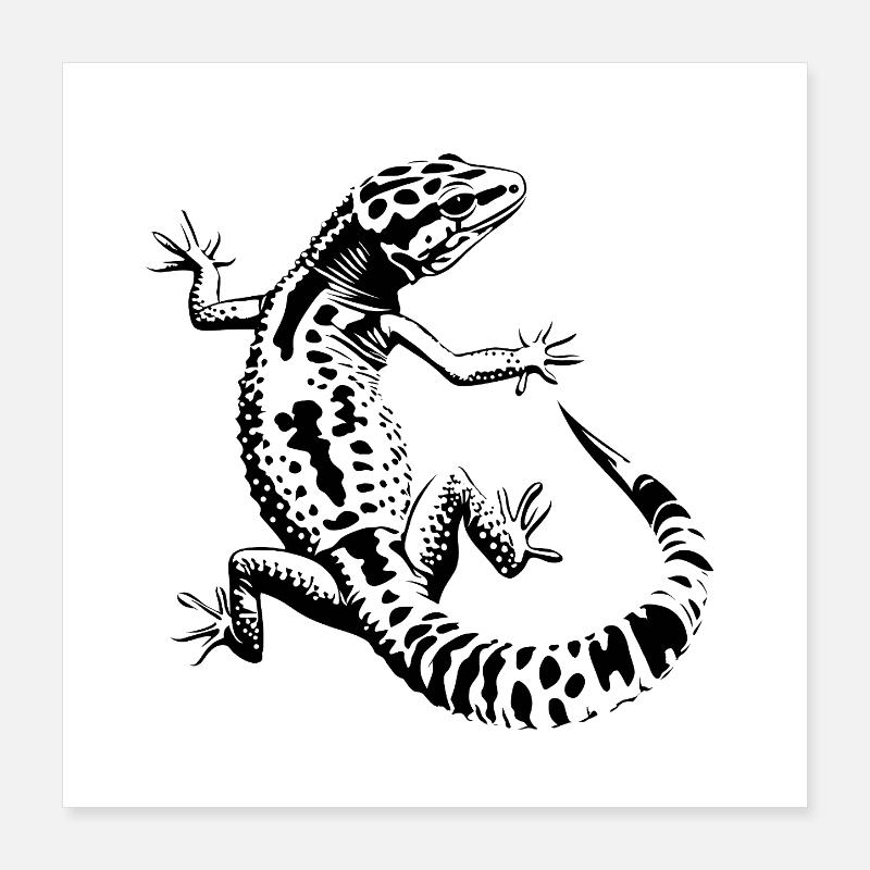 Gecko léopard Poster 40 x 40 cm