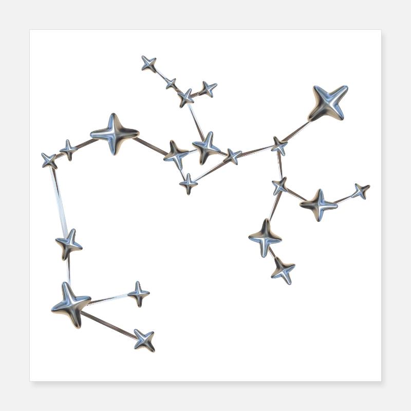 Chain Star Constellation Poster 16" x 16" (40x40 cm)