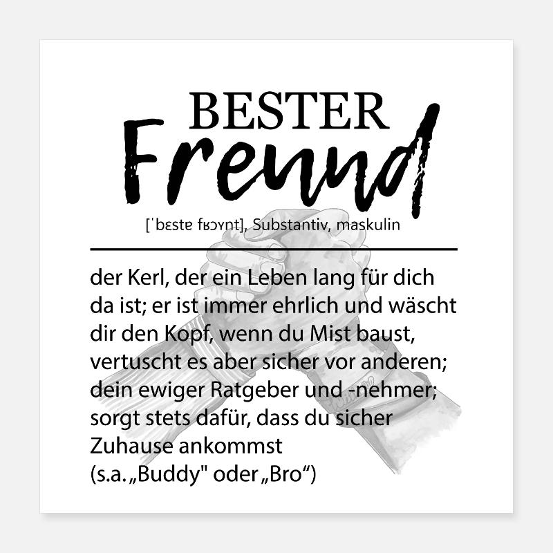 Bester Freund Definition Kumpel Bro Buddy Spruch Poster 40x40 cm