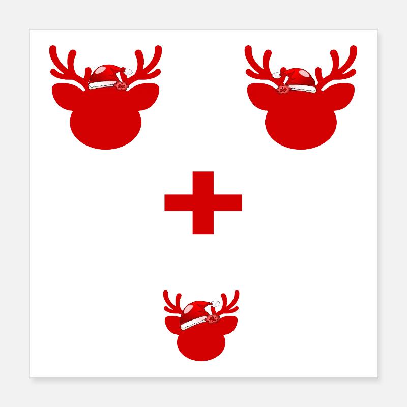 FIRST CHRISTMAS THREESOME REINDEER Poster 16" x 16" (40x40 cm)