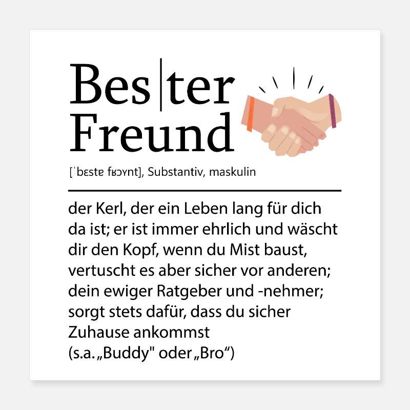 Beste Freunde Definition Freundschaft Geschenk Poster 40x40 cm
