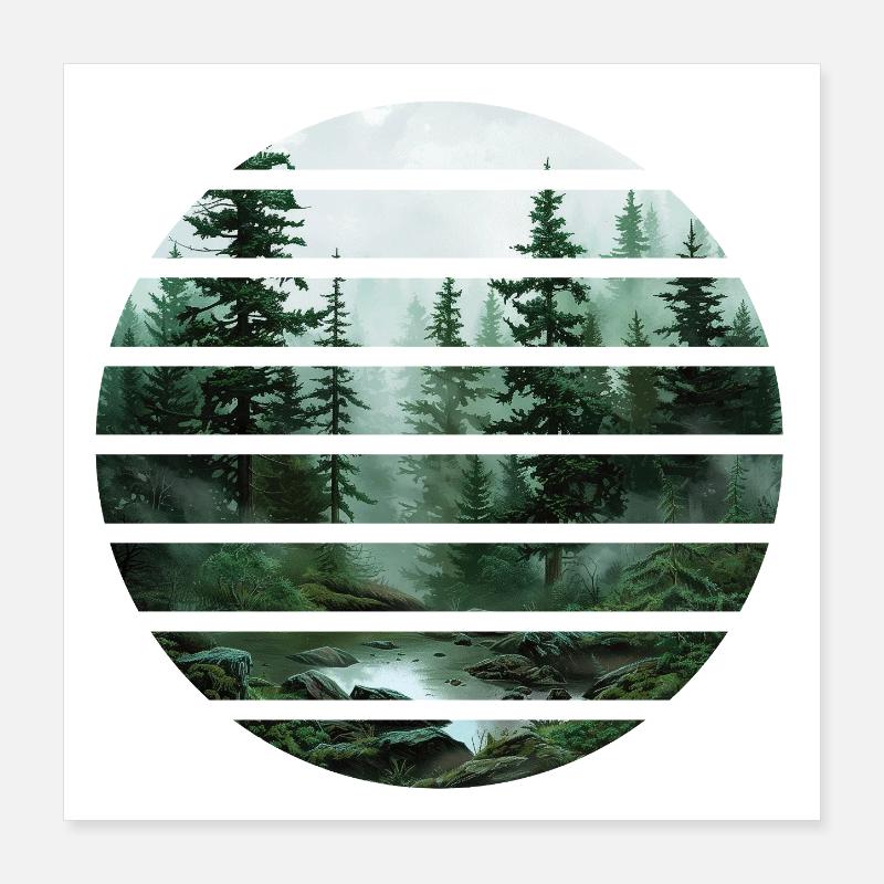 Forêt Poster 40 x 40 cm