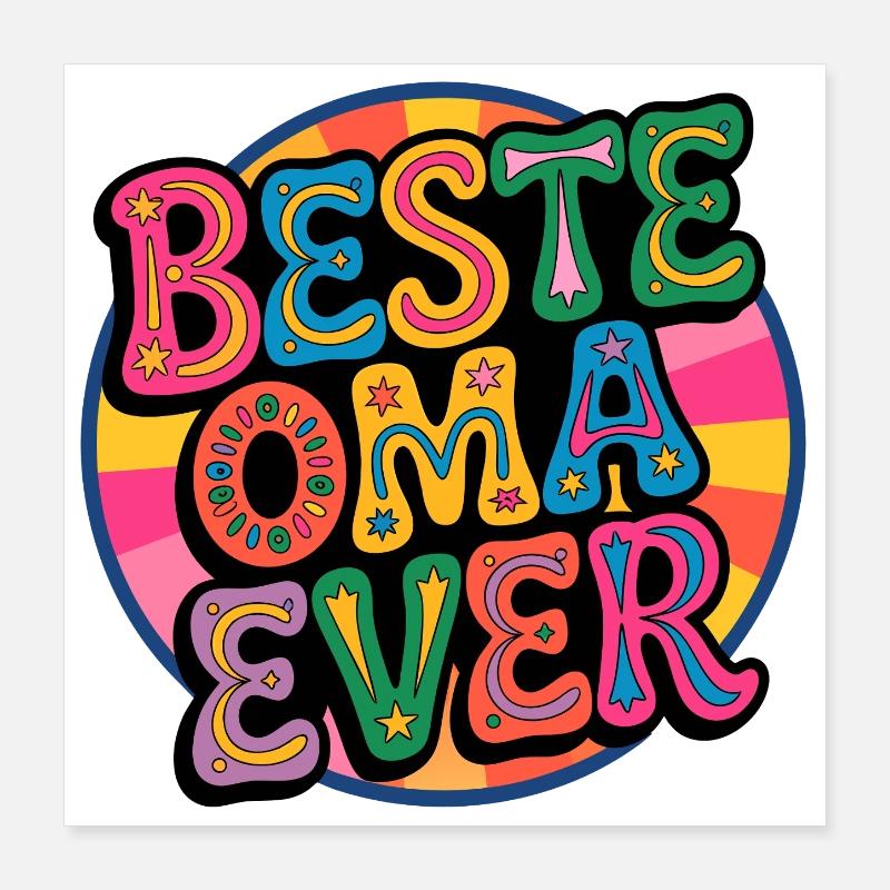 Beste Oma Ever Poster 40x40 cm