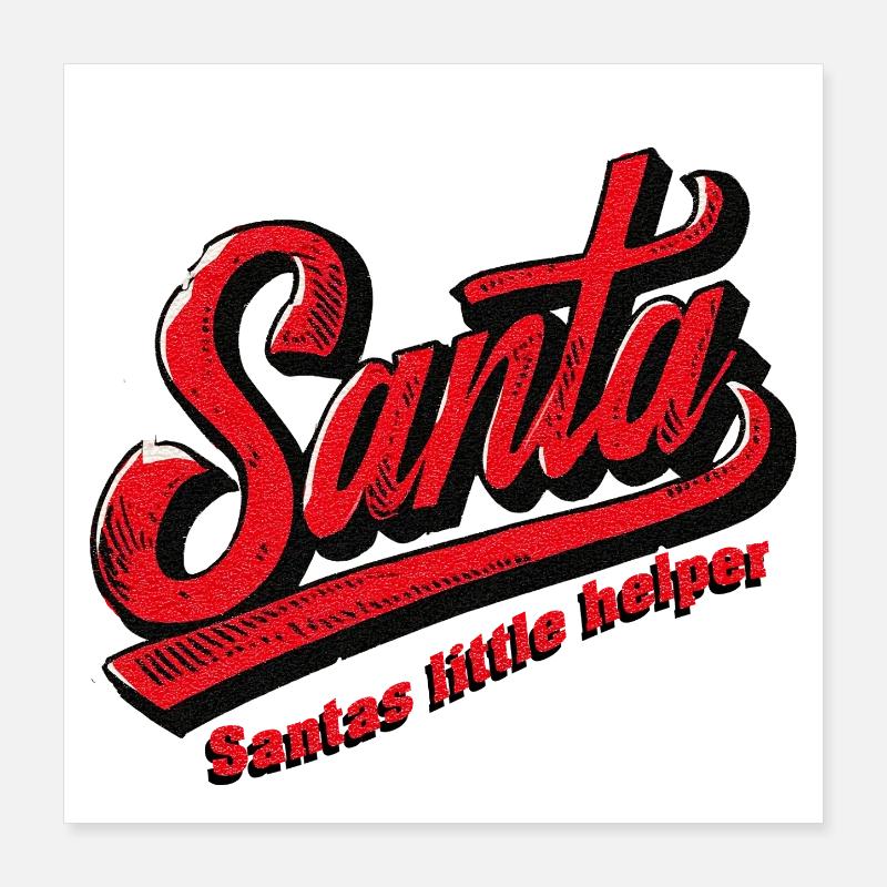 Santas little helper Poster 40x40 cm