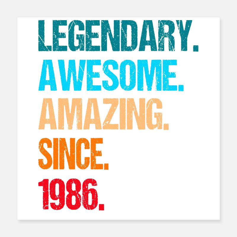 40e anniversaire 1986 Poster 40 x 40 cm