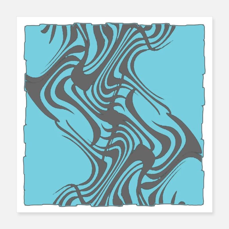 Zebra Pattern Cyan Poster 16" x 16" (40x40 cm)