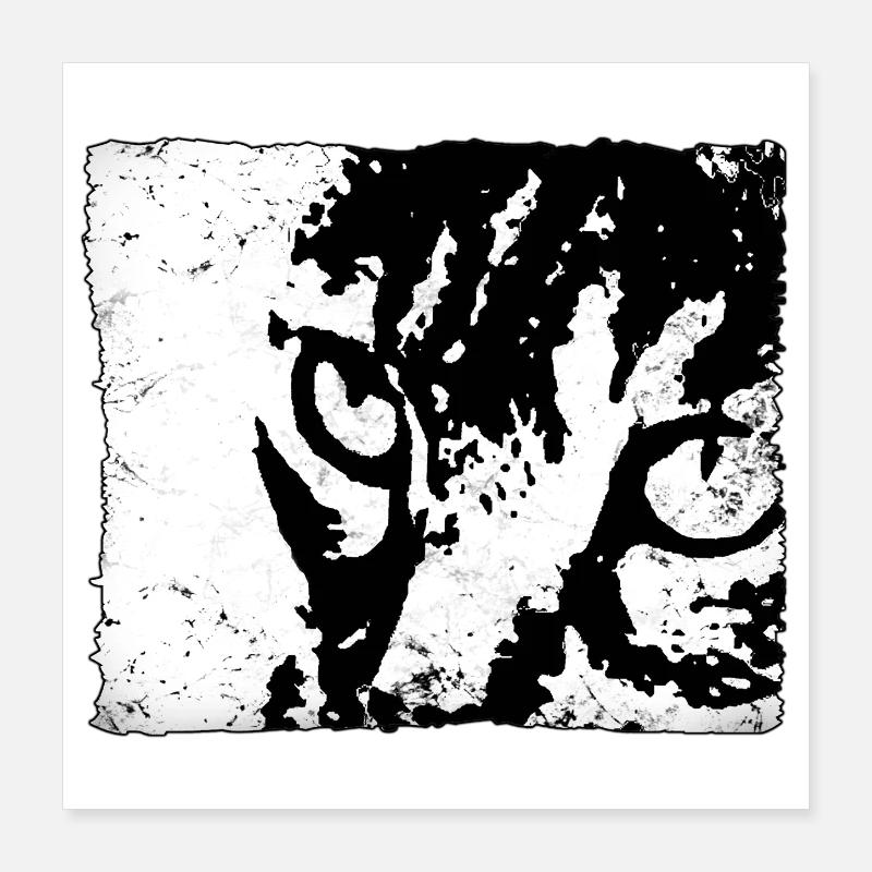 Portrait d’animal contrasté chat Poster 40 x 40 cm