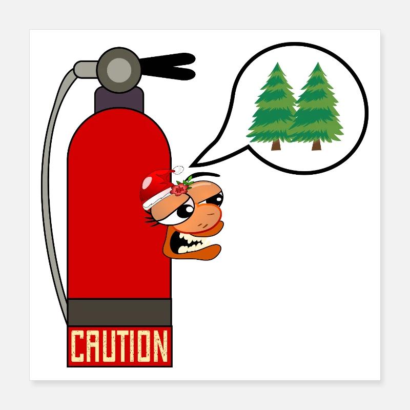 CAUTION CHRISTMAS TREE FIRE Poster 16" x 16" (40x40 cm)