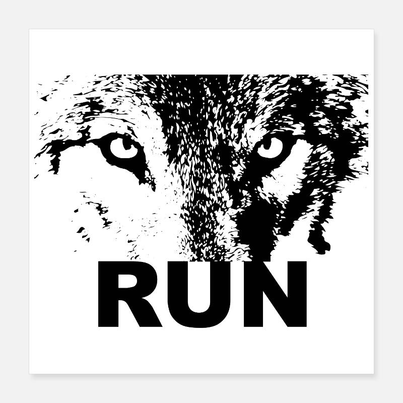 Wolf lauf Poster 40x40 cm