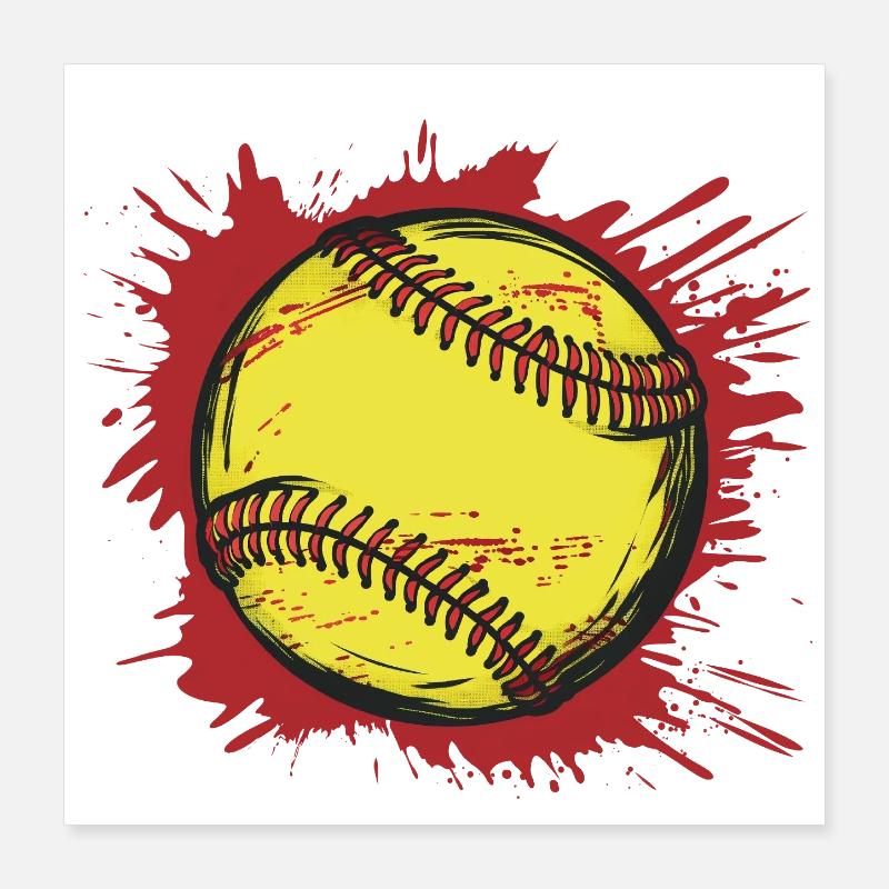 Softball Poster 16" x 16" (40x40 cm)