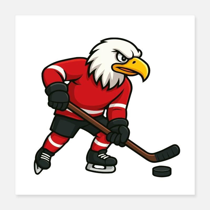 Adler Hockey Maskottchen Poster 40x40 cm