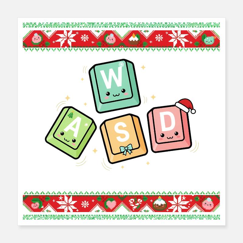WASD - Kawaii Poster 40 x 40 cm