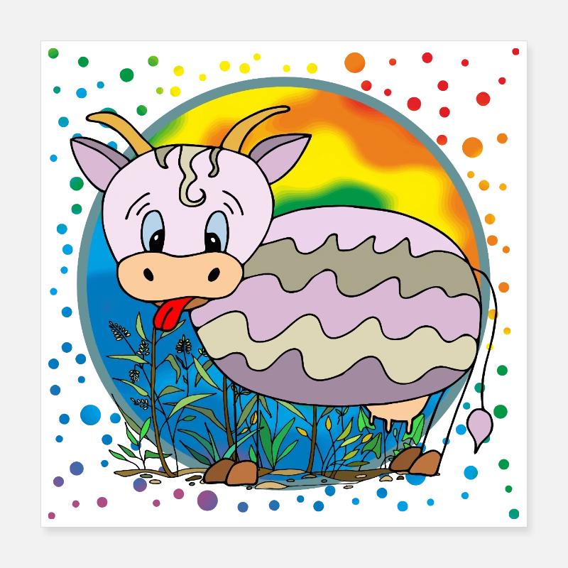 Cow Poster 16" x 16" (40x40 cm)