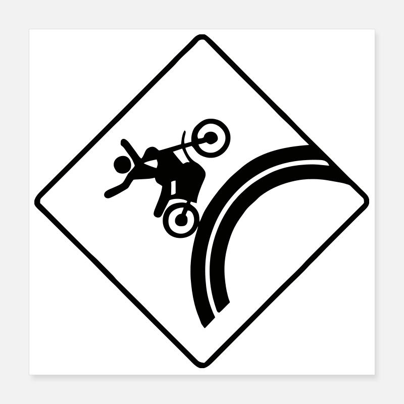 Courbe du cycliste aéroporté devant Poster 40 x 40 cm