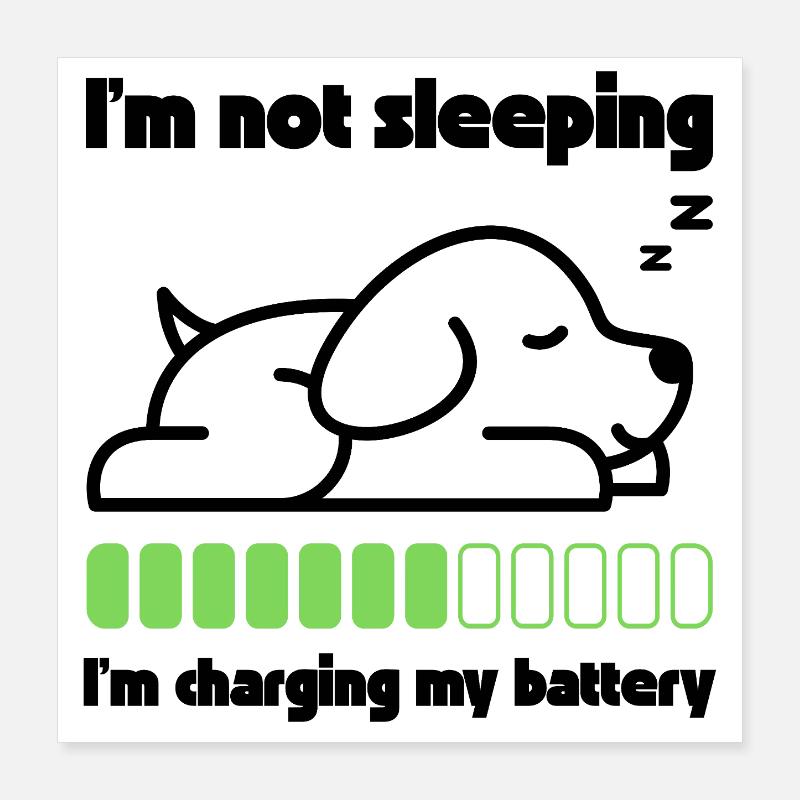 Sleeping dog recharges its battery Poster 16" x 16" (40x40 cm)