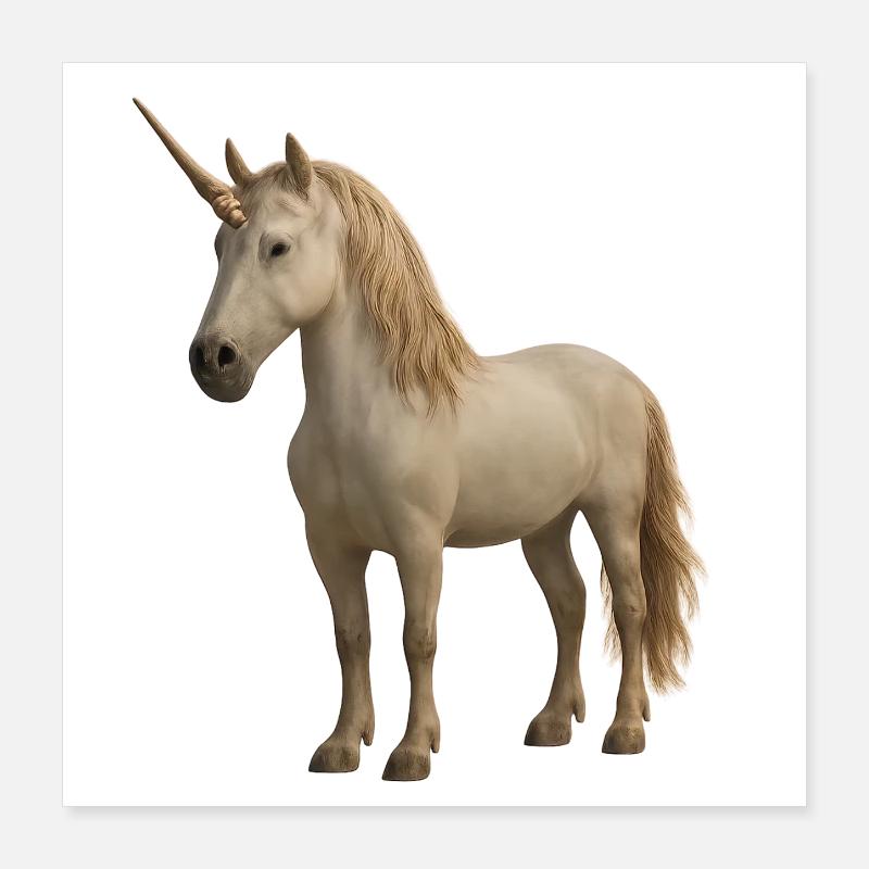 Licorne Crème Poster 40 x 40 cm