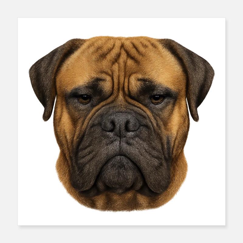 Portrait de Mastiff à tête massive Poster 40 x 40 cm