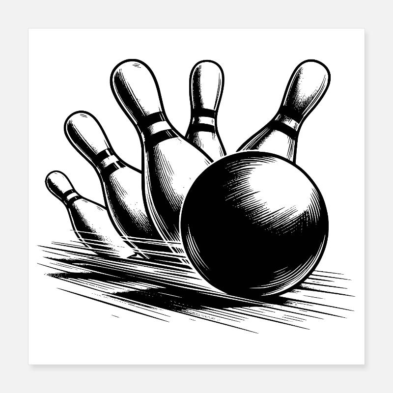 Magic Bowling Ball on Course for Victory Poster 16" x 16" (40x40 cm)